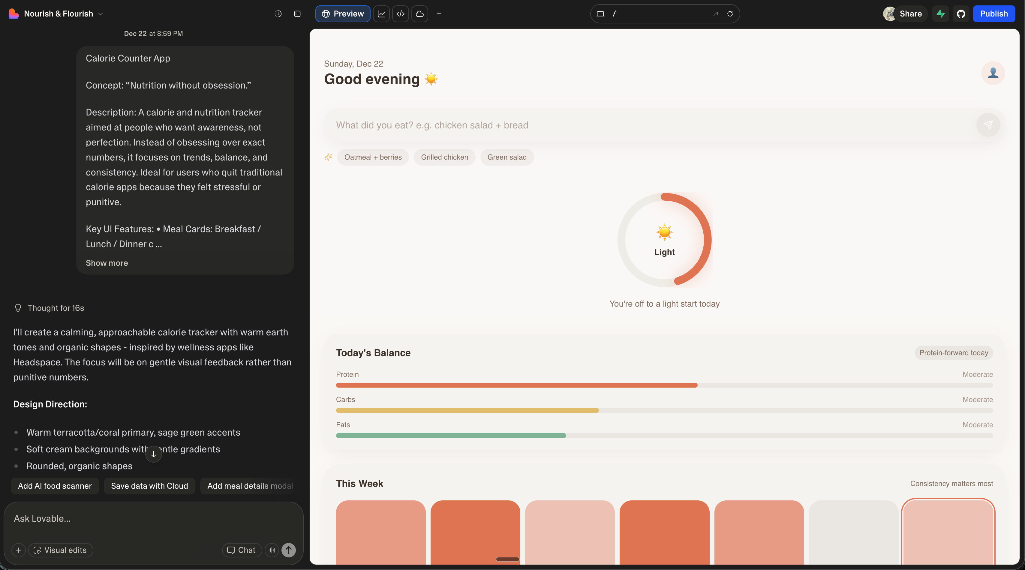 Calorie counter baseline